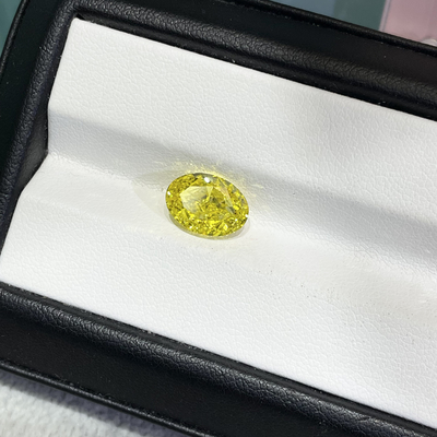 カナリアン・イエロー 実験室で育てたダイヤモンド オバルカット 2.1ct IGI認証ダイヤモンド